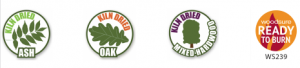 logos for kiln dried ash, oak and mixed hardwood